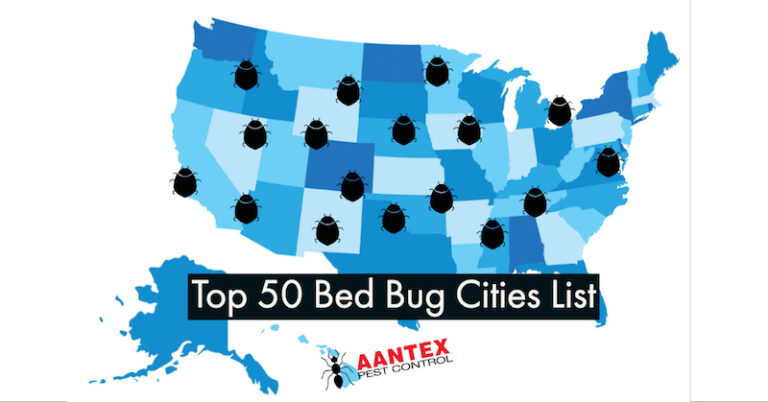 Top 50 Bed Bug Cities List - Aantex Pest & Termite Control